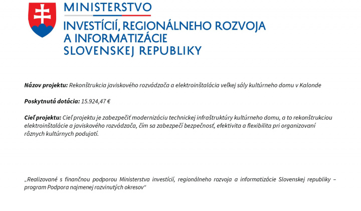 Rekonštrukcia elektroinštalácie a javiskového rozvádzača